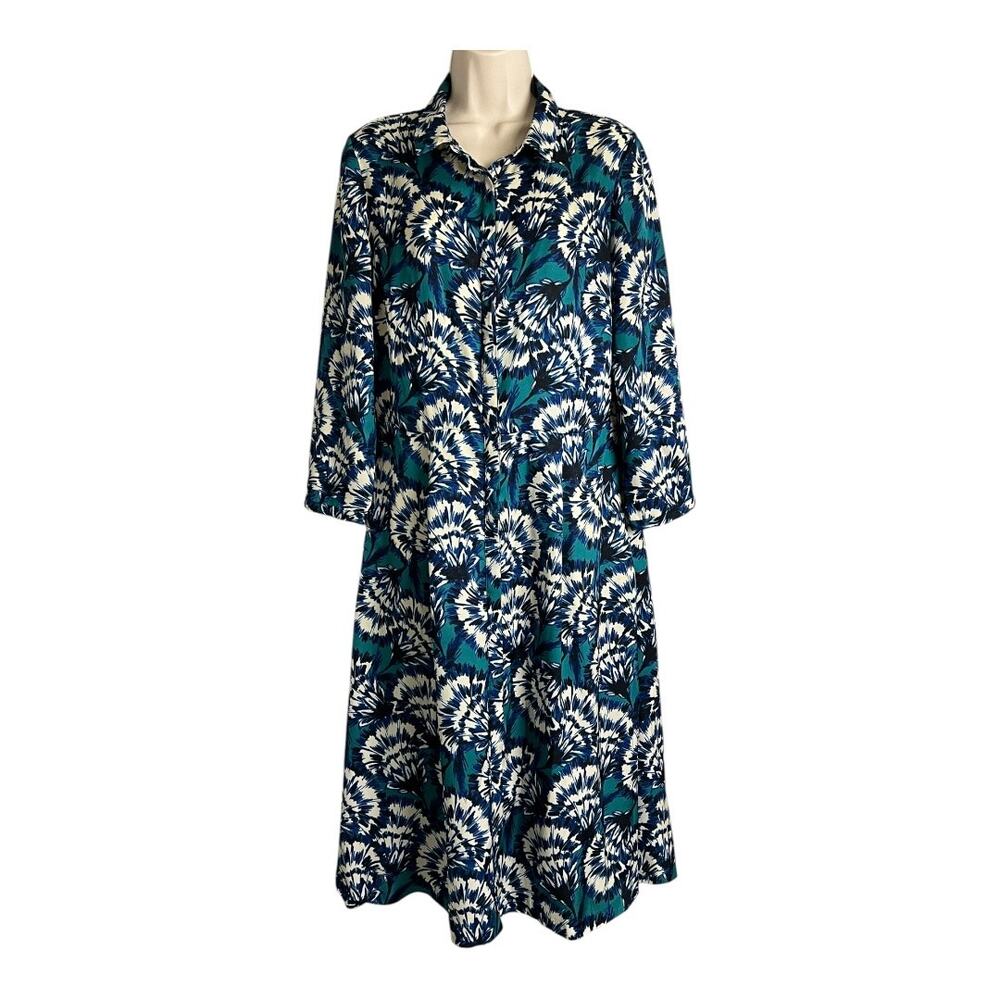 Clements Ribiero Portobello Floral Shirt Dress Casual Button down M Preppy Midi